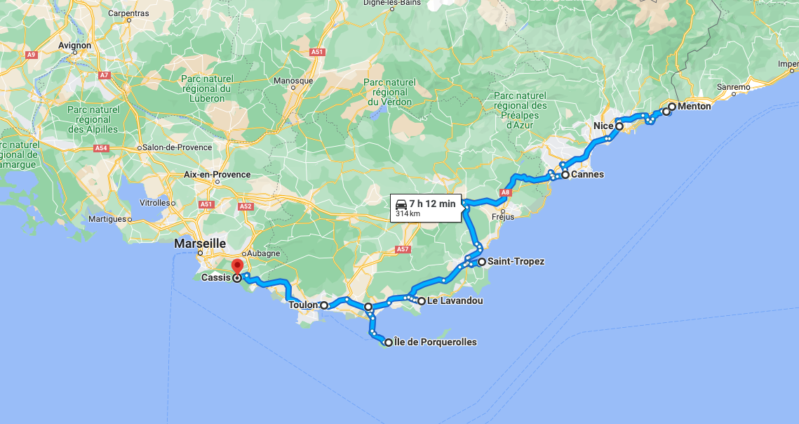 10 jours de Roadtrip sur la côte d'Azur en campingcar, fourgon ou van