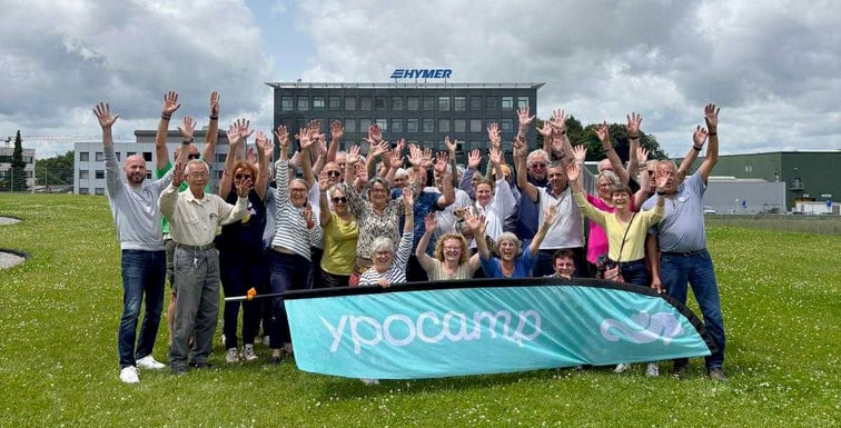 photo de groupe visite usine HYMER 2025